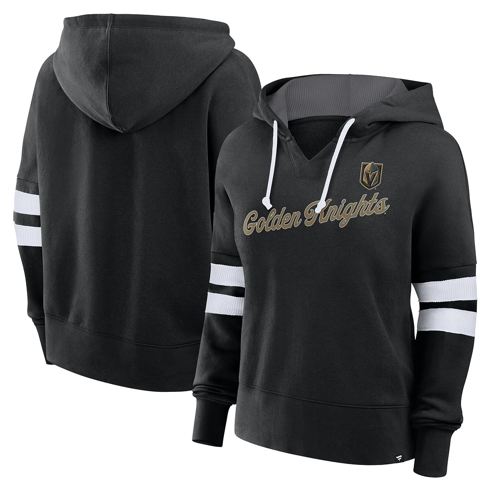Sweat à capuche surdimensionné noir Vegas Golden Knights Fanatics pour femme