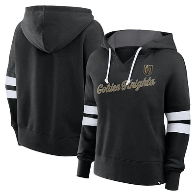 Sweat à capuche surdimensionné noir Vegas Golden Knights Fanatics pour femme