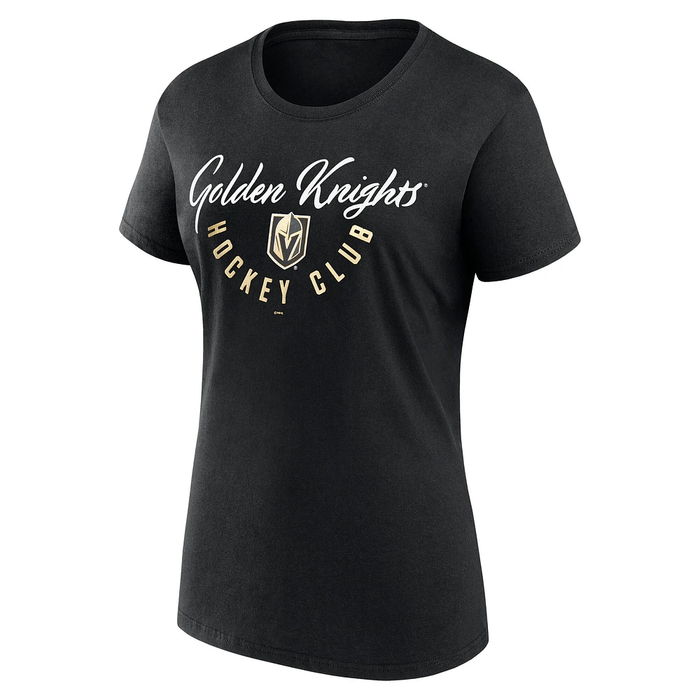 T-shirt Fanatics pour femme, noir, Vegas Golden Knights, Top Shelf