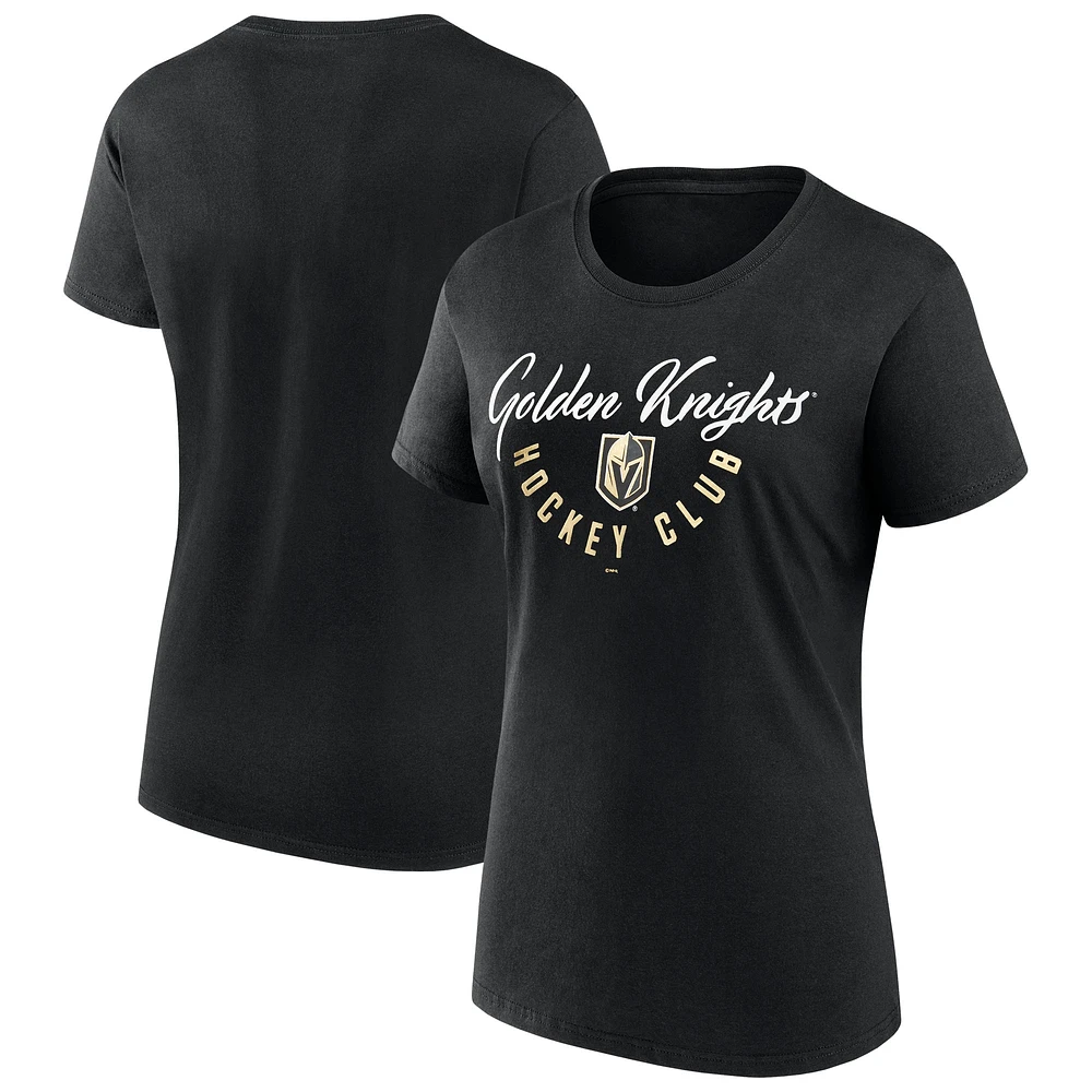 T-shirt Fanatics pour femme, noir, Vegas Golden Knights, Top Shelf