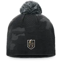 Vegas Golden Knights Fanatics Branded Women's Authentic Pro Team Locker Room Beanie with Pom - Black/Gray