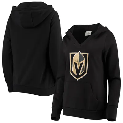 Vegas Golden Knights Fanatics Branded Women's Primary Team Logo Fleece V-Neck Pullover Hoodie - Black