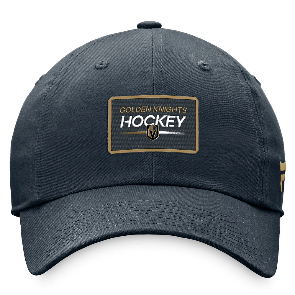 Women's Fanatics  Charcoal Vegas Golden Knights Authentic Pro Rink Adjustable Hat