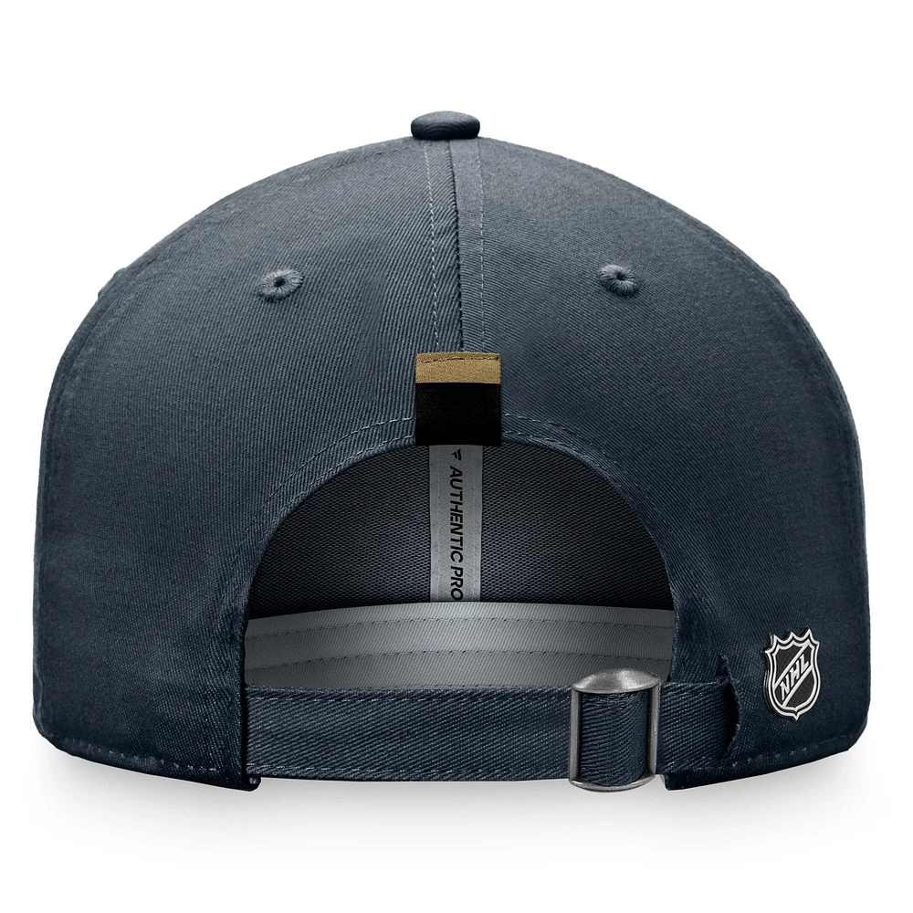 Casquette réglable authentique Pro Rink Fanatics Charcoal Vegas Golden Knights pour femmes