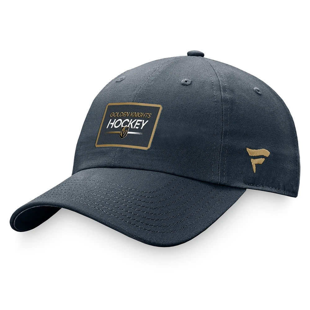 Women's Fanatics  Charcoal Vegas Golden Knights Authentic Pro Rink Adjustable Hat