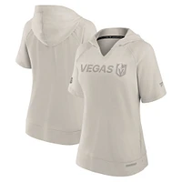 T-shirt à capuche col en V authentique Pro Road Fashion pour femmes Fanatics Cream Vegas Golden Knights
