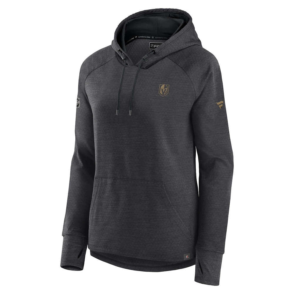 Women's Fanatics  Gray Vegas Golden Knights Authentic Pro Raglan Pullover Hoodie