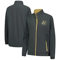 Veste d'entraîneur de patinoire authentique Pro Rink Fanatics grise pour femme, entièrement zippée, des Golden Knights Vegas