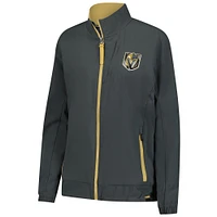 Veste d'entraîneur de patinoire authentique Pro Rink Fanatics grise pour femme, entièrement zippée, des Golden Knights Vegas