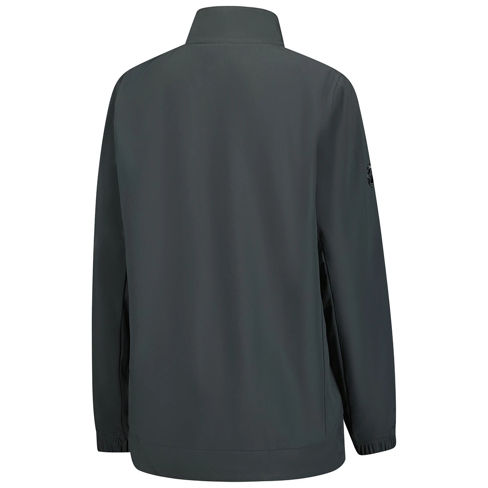 Veste d'entraîneur de patinoire authentique Pro Rink Fanatics grise pour femme, entièrement zippée, des Golden Knights Vegas