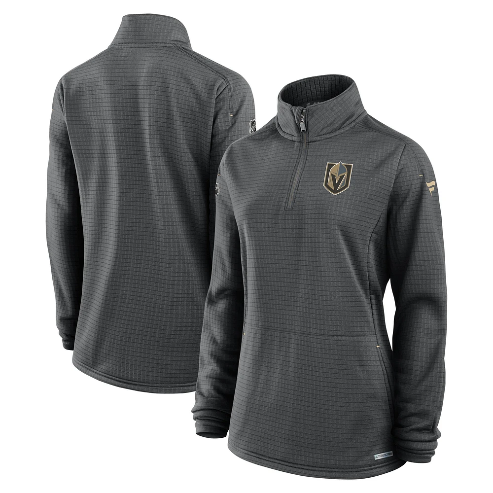 Haut à enfiler léger quart de zip Authentic Pro Rink pour femmes Fanatics Grey Vegas Golden Knights