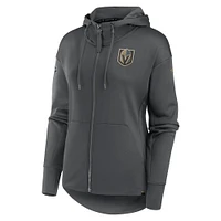 Sweat à capuche entièrement zippé en plongée Fanatics Grey Vegas Golden Knights pour femmes