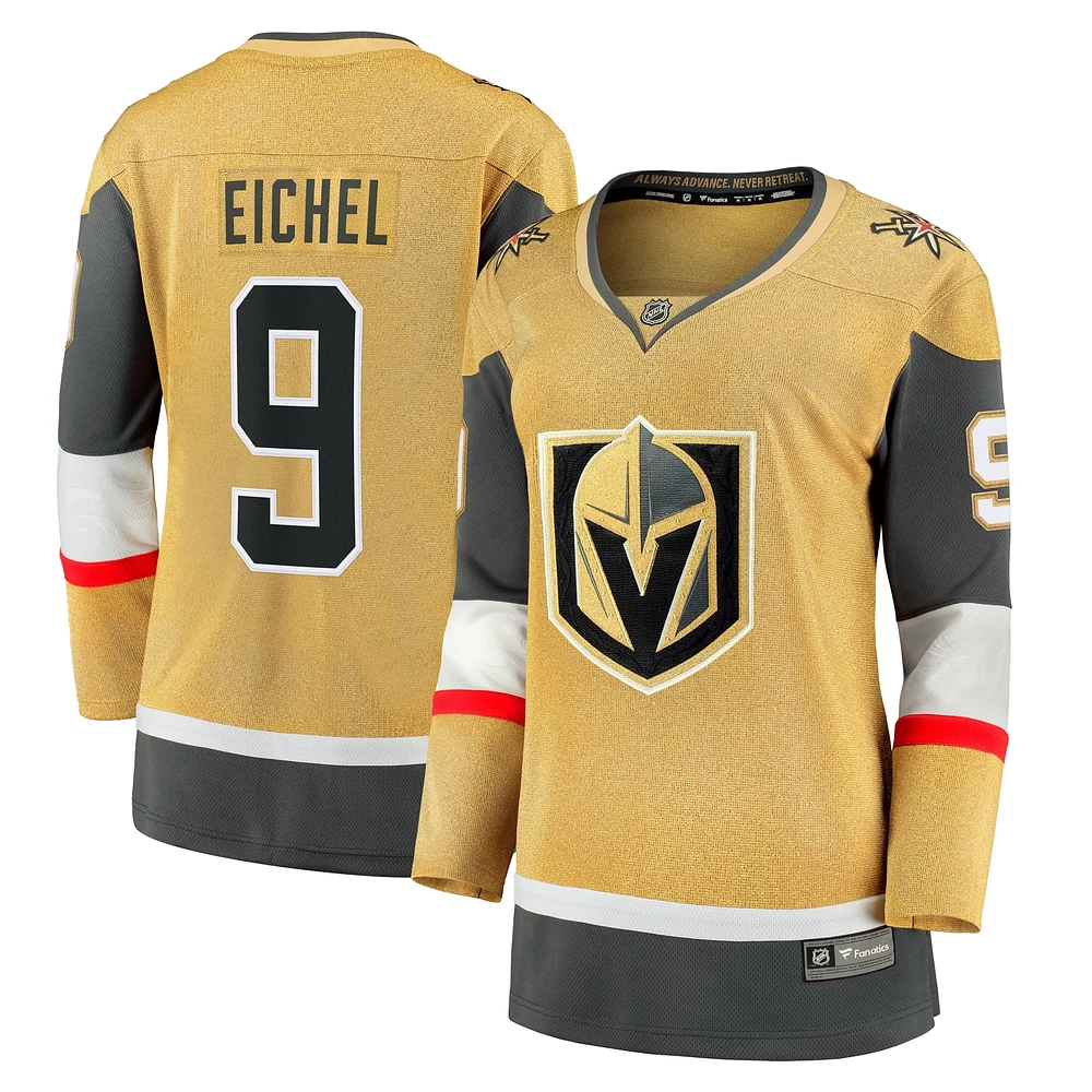 Maillot de joueur échappé à domicile Fanatics Jack Eichel Gold Vegas Golden Knights pour femmes