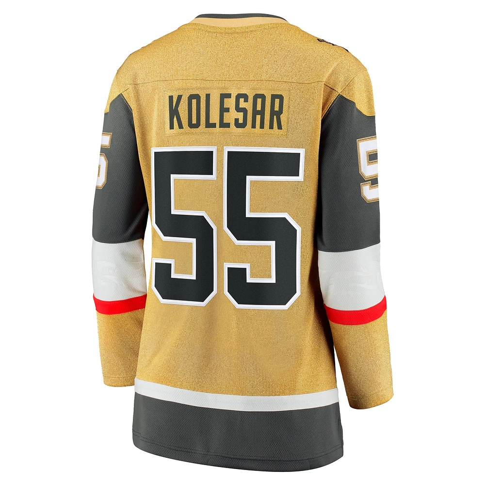 Women's Fanatics Keegan Kolesar Gold Vegas Golden Knights Alternate Breakaway Player Jersey