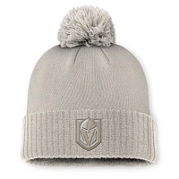 Bonnet en tricot à revers avec pompon pour femme Fanatics Tan Vegas Golden Knights Authentic Pro Road