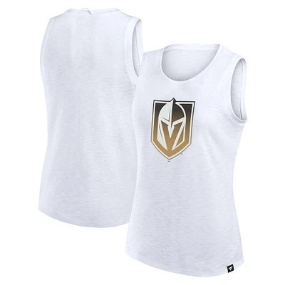 Débardeur Fanatics blanc pour femme, motif flammé Vegas Golden Knights