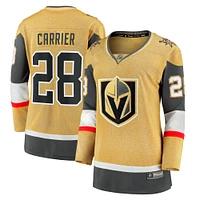 Maillot de joueur échappé à domicile Fanatics William Carrier Gold Vegas Golden Knights pour femmes