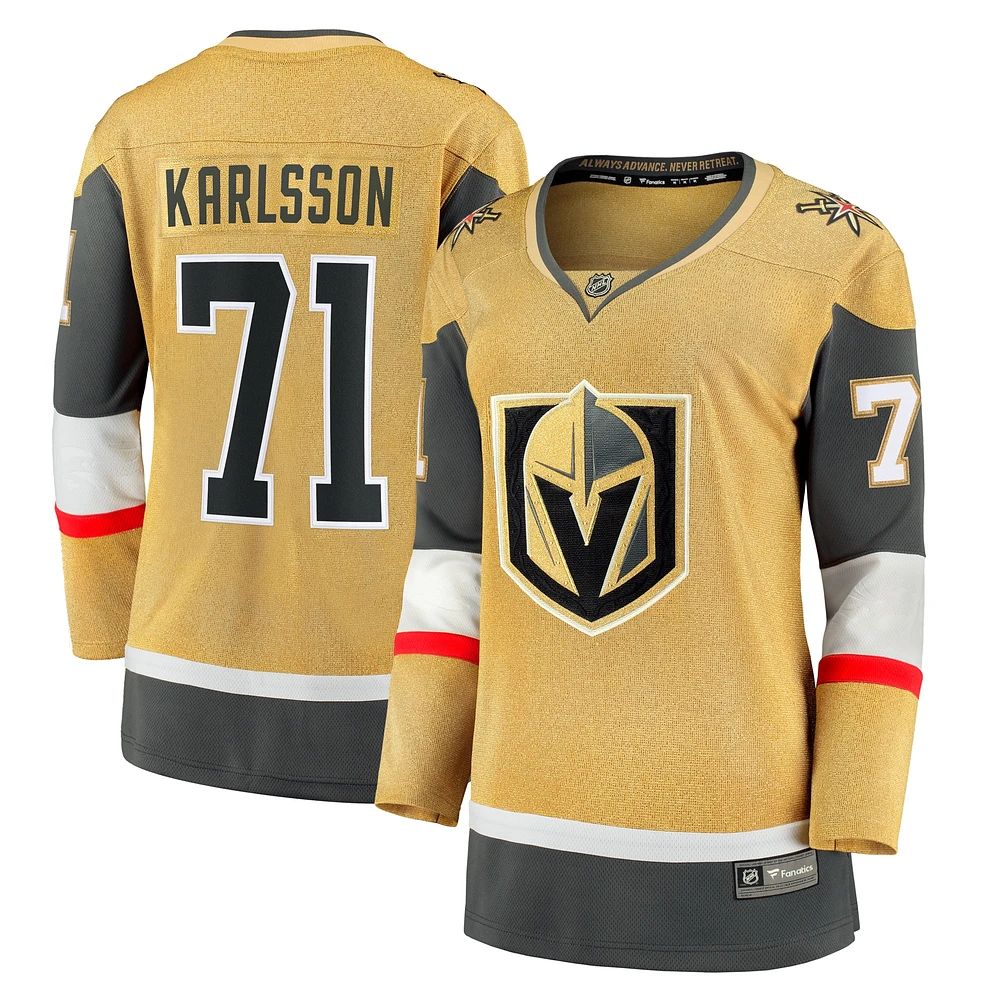 Maillot de joueur échappé à domicile Fanatics William Karlsson Gold Vegas Golden Knights pour femmes