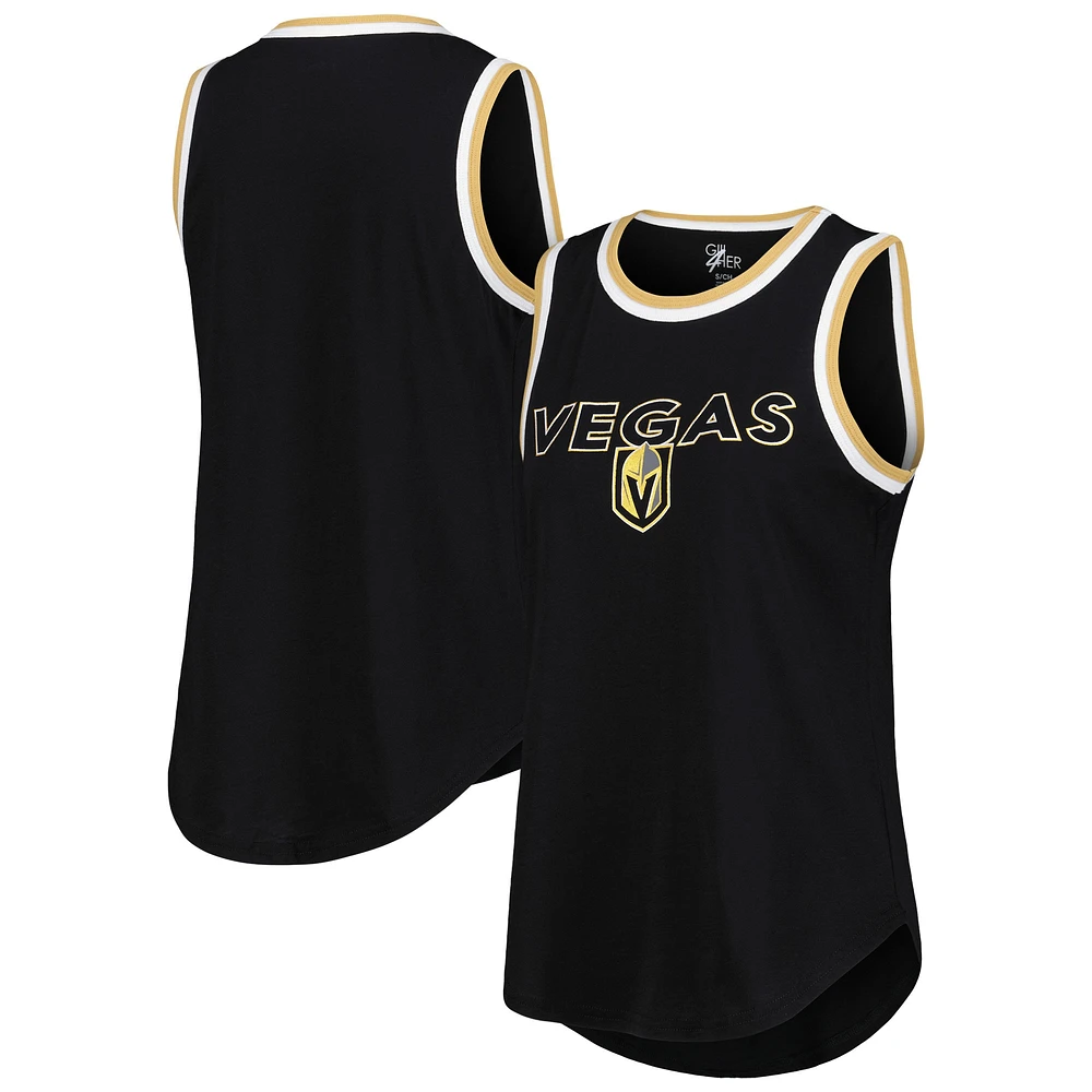 Women's G-III 4Her by Carl Banks Black Vegas Golden Knights Strategy Tank Top