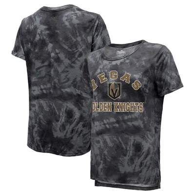 Vegas Golden Knights Majestic Threads Women's Boyfriend Tie-Dye T-Shirt - Black