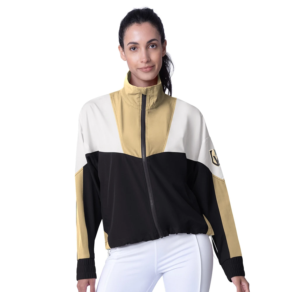 Veste zippée intégrale MSX by Michael Strahan pour femme, noire et dorée, Vegas Golden Knights Tessa