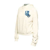 Sweat à capuche court imprimé floral Vegas Golden Knights Glam Game de New Era pour femme, couleur crème