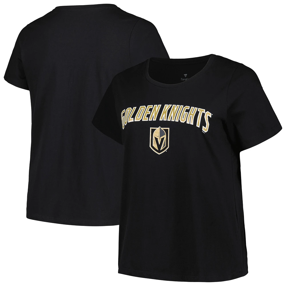 Profil pour femme Noir Vegas Golden Knights T-shirt grande taille avec logo en forme d'arc