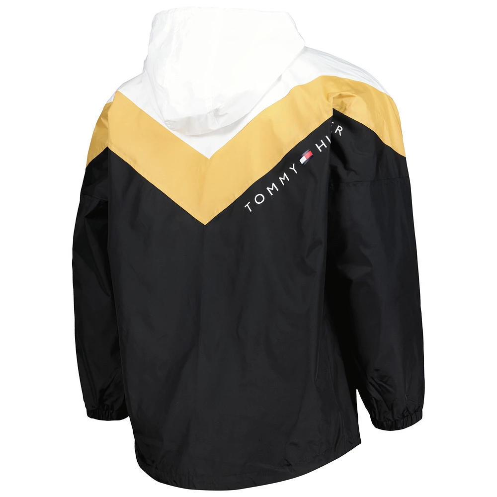 Women's Tommy Hilfiger Black/Gold Vegas Golden Knights Staci Half-Zip Windbreaker Jacket