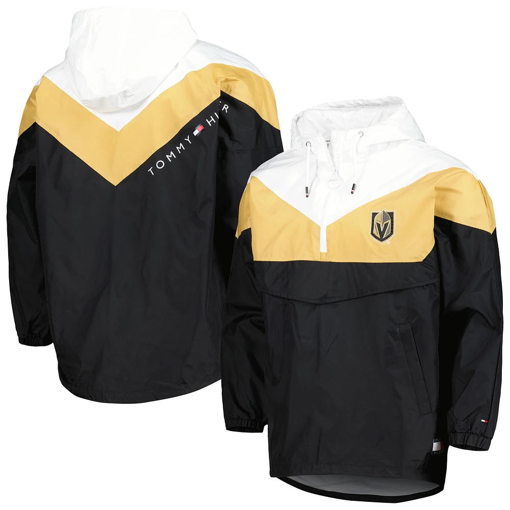 Women's Tommy Hilfiger Black/Gold Vegas Golden Knights Staci Half-Zip Windbreaker Jacket