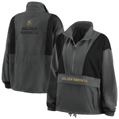 Vegas Golden Knights WEAR by Erin Andrews Women's Popover Packable Half-Zip Jacket - Charcoal