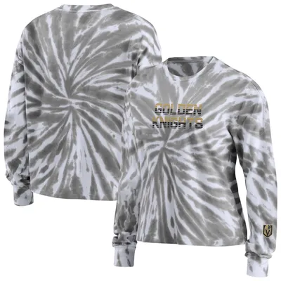 Vegas Golden Knights WEAR by Erin Andrews Women's Tie-Dye Long Sleeve T-Shirt - Gray