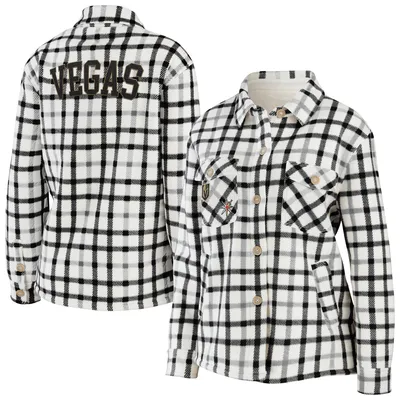 Women's WEAR By Erin Andrews Navy Chicago Bears Button-Up Plaid Long Sleeve  Shirt