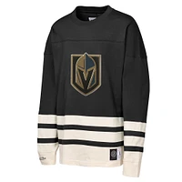 Youth Mitchell & Ness  Black Vegas Golden Knights Chainstitch Heavyweight Long Sleeve Top