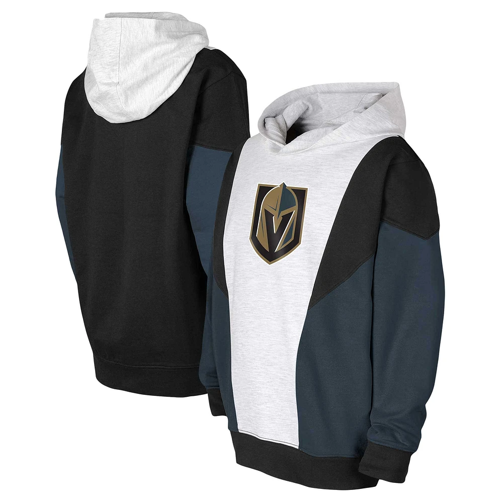 Sweat à capuche en polaire pour jeunes Ash/Black Vegas Golden Knights Champion League