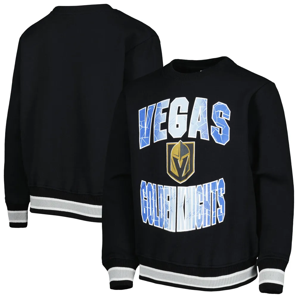 Men's Mitchell & Ness Black Vegas Golden Knights Allover Logo Pullover  Sweatshirt