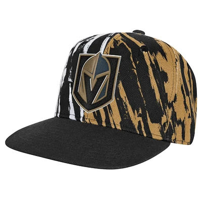 Youth Black Vegas Golden Knights Propel Flat Brim Snapback Hat