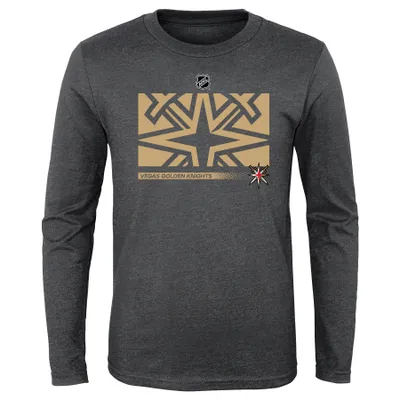 Vegas Golden Knights Youth Authentic Pro Secondary Logo Long Sleeve T-Shirt - Charcoal