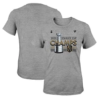 Fanatiques pour jeunes filles Heather Grey Vegas Golden Knights 2023 Champions de la Coupe Stanley T-shirt vestiaire