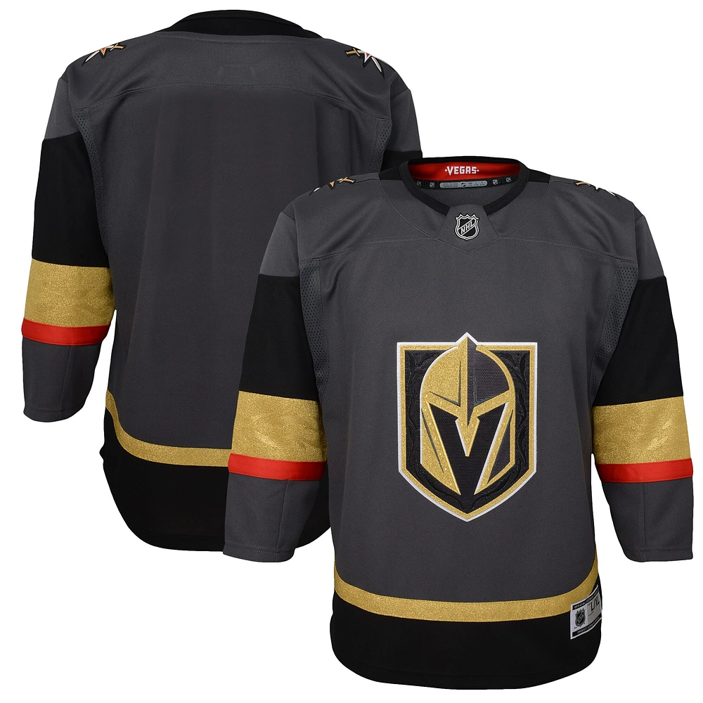 Maillot blanc alternatif Premier des Golden Knights de Vegas gris pour jeunes