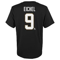 T-shirt avec nom et numéro de joueur Jack Eichel Black Vegas Golden Knights pour jeune