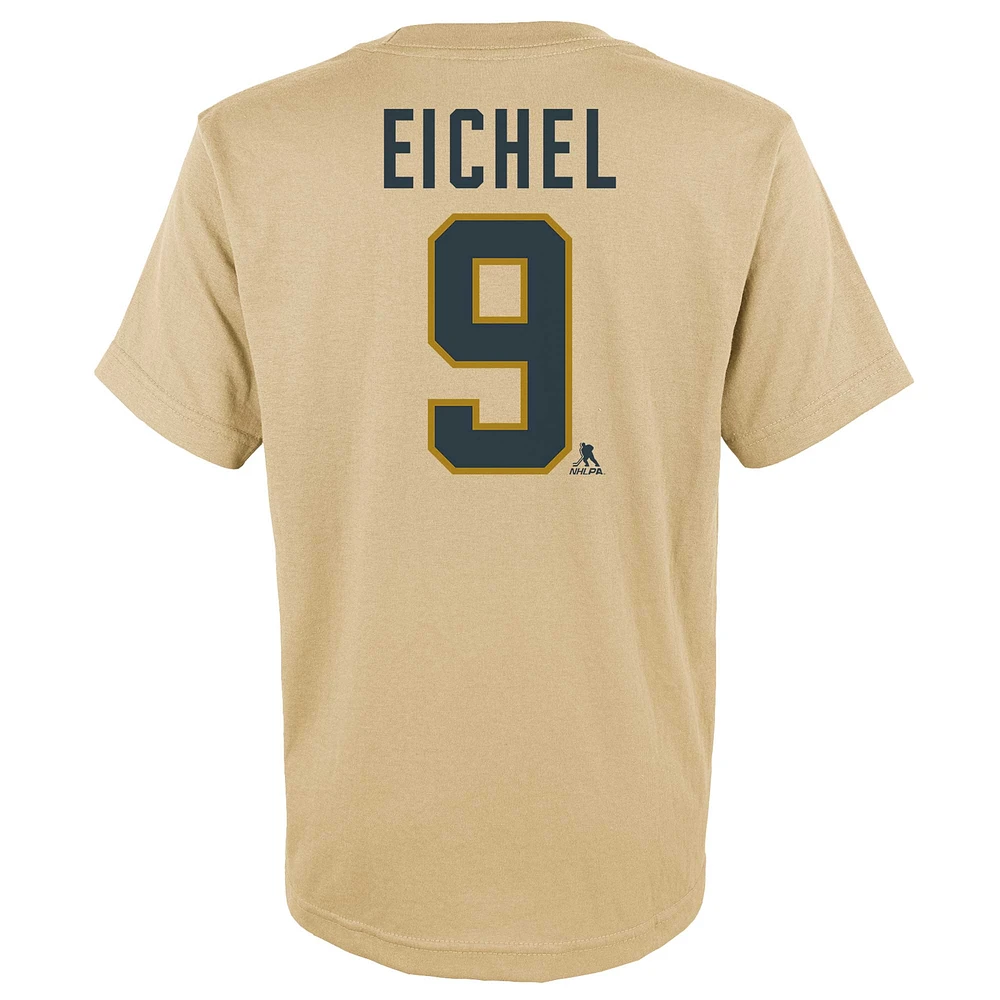 T-shirt avec nom et numéro classique d'hiver de la LNH pour jeunes Jack Eichel Cream Vegas Golden Knights 2024