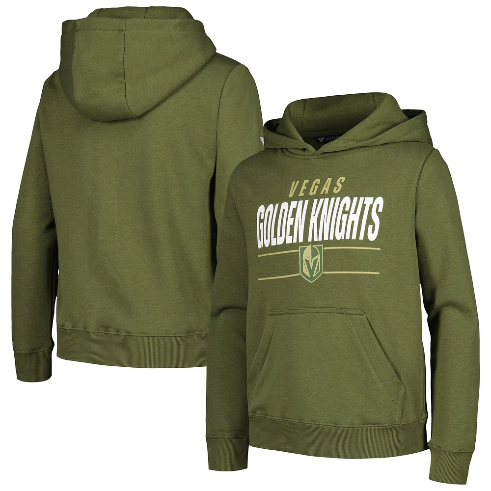 Sweat à capuche en polaire pour jeunes Levelwear Olive Vegas Golden Knights Podium