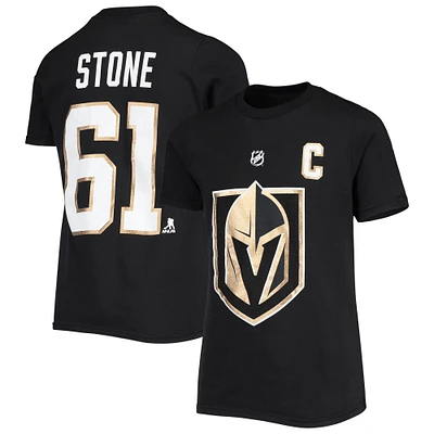 T-shirt avec nom et numéro de joueur Mark Stone Black Vegas Golden Knights pour jeunes