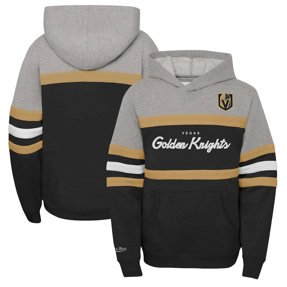 Youth Mitchell & Ness Black Vegas Golden Knights Head Coach Pullover Hoodie