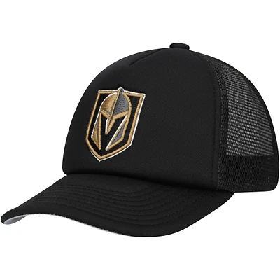 Youth Mitchell & Ness Black Vegas Golden Knights Core Trucker Adjustable Hat