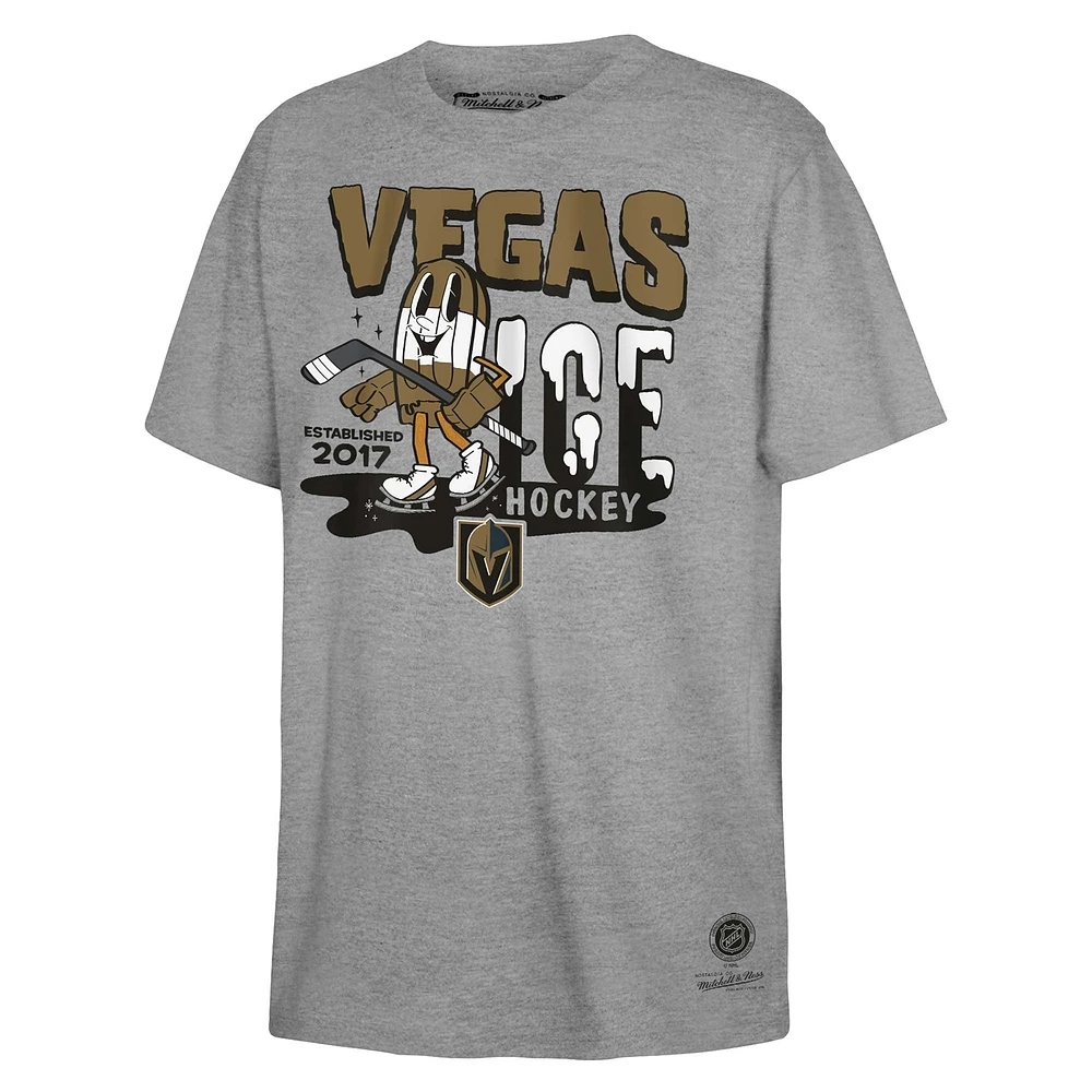 Youth Mitchell & Ness Gray Vegas Golden Knights Popsicle T-Shirt