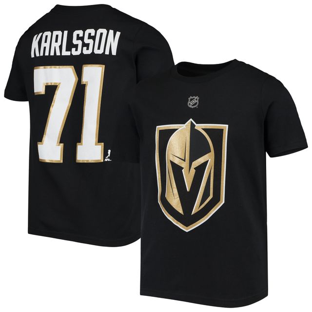 T-shirt avec nom et numéro du joueur des Golden Knights de Vegas pour jeune William Karlsson noir