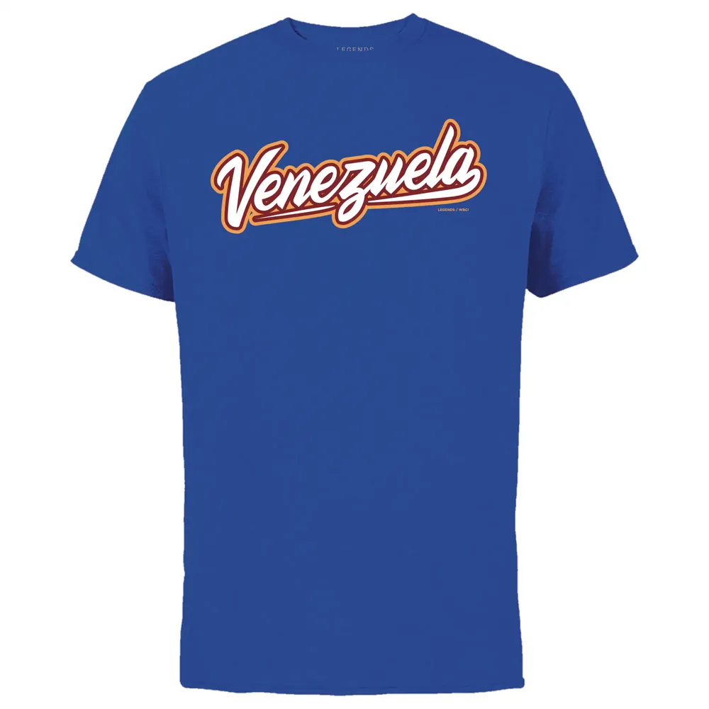 Men's LEGENDS Ronald Acuña Jr. Royal Venezuela Baseball 2023 World Classic Name & Number T-Shirt