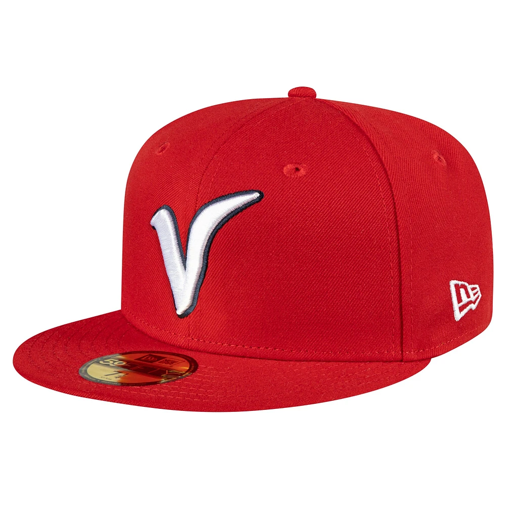 Casquette ajustée 59FIFTY rouge Veracruz Aquilas Mexico League On Field pour hommes New Era