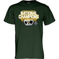 Men's Blue 84 Green Vermont Catamounts 2024 NCAA Soccer National Champions T-Shirt